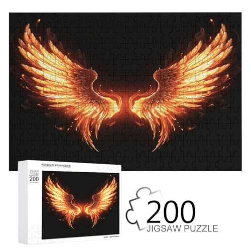 Puzzle-Spiel für Erwachsene, Feuerwinkelflügel bedruckte Holzpuzzles, 200-teilige Puzzles sind für Puzzle-Enthusiasten geeignet und können zu Hause, im Büro oder an anderen Orten platziert werden von JKLPOMN