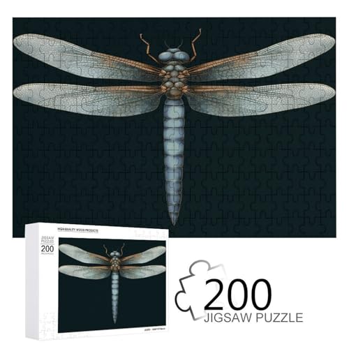 Puzzle-Spiel für Erwachsene, Libelle bedruckte Holzpuzzles, 200-teilige Puzzles sind geeignet für Puzzle-Enthusiasten und können zu Hause, im Büro oder an anderen Orten platziert werden von JKLPOMN