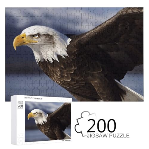 Puzzle-Spiel für Erwachsene, Tiere Weißkopfseeadler bedruckte Holzpuzzles, 200 Teile Puzzles sind geeignet für Puzzle-Enthusiasten und können zu Hause, im Büro oder an anderen Orten platziert werden von JKLPOMN