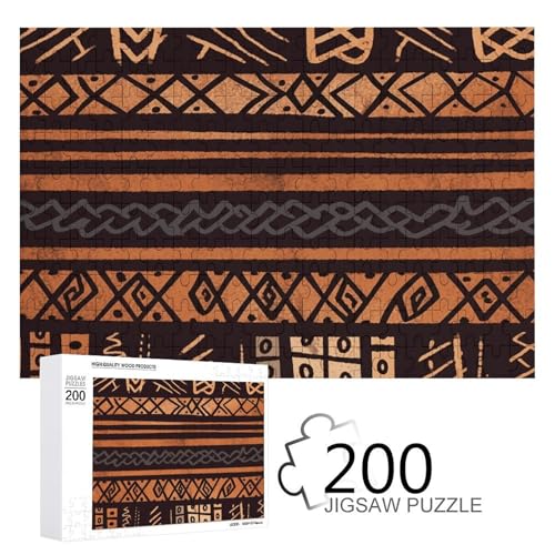 Puzzle-Spiel für Erwachsene, afrikanische Schlammtuch-Stammes-gedruckte Holzpuzzles, 200-teilige Puzzles eignen sich für Puzzle-Enthusiasten und können zu Hause, im Büro oder an anderen Orten von JKLPOMN