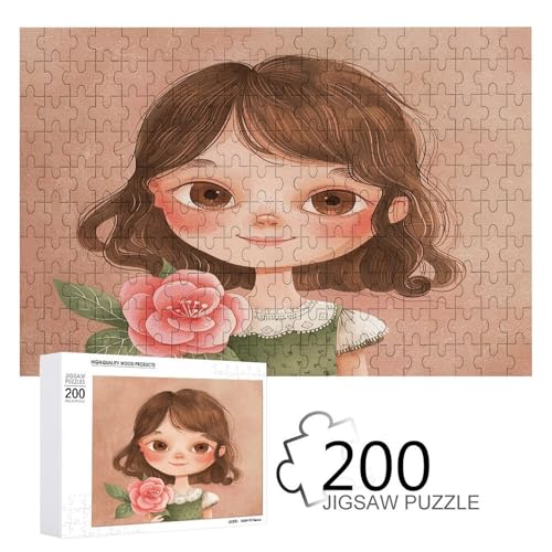 Puzzle für Erwachsene, Big Eyes Girl bedruckte Holzpuzzles, 200 Teile Puzzles sind geeignet für Puzzle-Enthusiasten und können zu Hause, im Büro oder an anderen Orten platziert werden von JKLPOMN