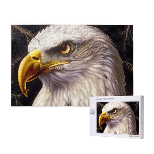 American Bald Eagle Printed Woodblock Puzzle -1000 Pieces (Boxed) Puzzle Education Game - Home Decoration Puzzle von JKSEEPYN