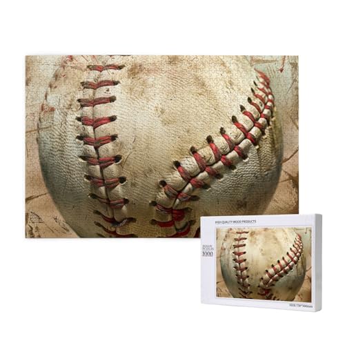 Baseball 1 gedrucktes Holzblock-Puzzle - 1000 Teile (verpackt) Puzzle Lernspiel - Heimdekoration Puzzle von JKSEEPYN