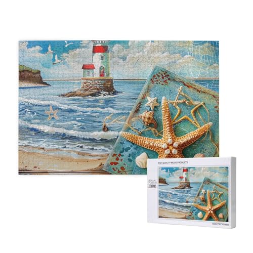 Beach Printed Woodblock Puzzle -1000 Pieces (Boxed) Puzzle Education Game - Home Decoration Puzzle von JKSEEPYN