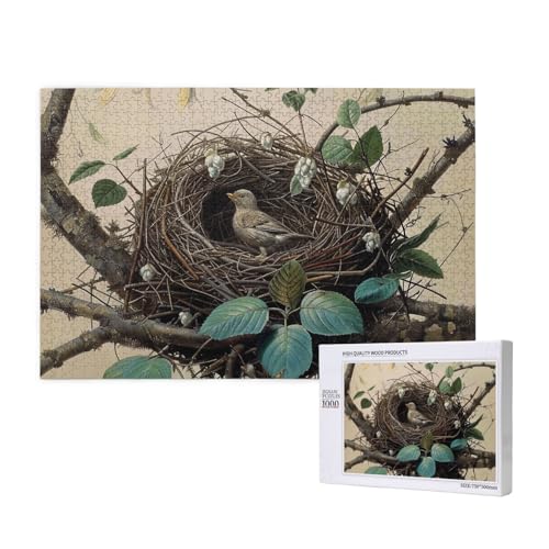 Birds Nest Printed Woodblock Puzzle -1000 Pieces (Boxed) Puzzle Education Game - Home Decoration Puzzle von JKSEEPYN