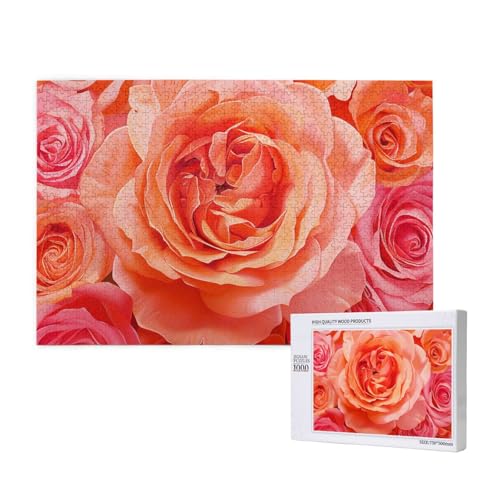 Bright Beautiful Rose Printed Woodblock Puzzle - 1000 Pieces (Boxed) Puzzle Education Game - Home Decoration Puzzle von JKSEEPYN