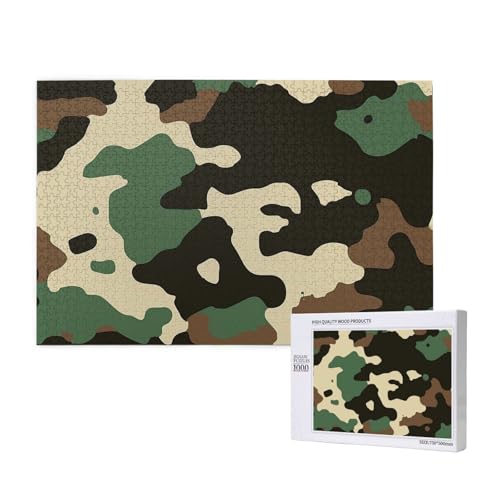 Camouflage-Muster gedrucktes Holzblock-Puzzle - 1000 Teile (verpackt) Puzzle Lernspiel - Heimdekoration Puzzle von JKSEEPYN