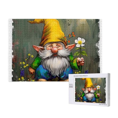 Cute Gnome 1 Printed Woodblock Puzzle -1000 Pieces (Boxed) Puzzle Education Game - Home Decoration Puzzle von JKSEEPYN