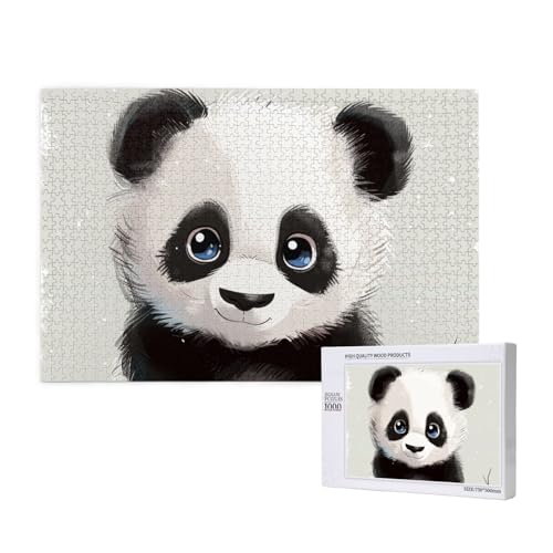 Cute Panda 1 Printed Woodblock Puzzle -1000 Pieces (Boxed) Puzzle Education Game - Home Decoration Puzzle von JKSEEPYN