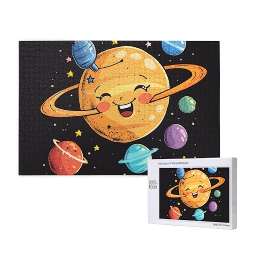 Cute Planet Printed Woodblock Puzzle - 1000 Pieces (Boxed) Puzzle Education Game - Home Decoration Puzzle von JKSEEPYN