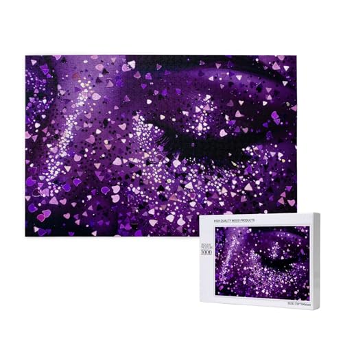 Frauen-Puzzle, violett, glitzernd, Holzblock, 1000 Teile (verpackt), Puzzle, Lernspiel, Heimdekoration, Puzzle von JKSEEPYN