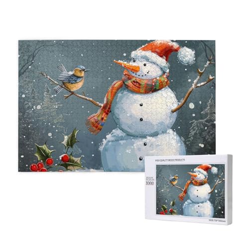 Frohe Weihnachten 1 gedrucktes Holzblock-Puzzle - 1000 Teile (Boxed) Puzzle Lernspiel - Heimdekoration Puzzle von JKSEEPYN