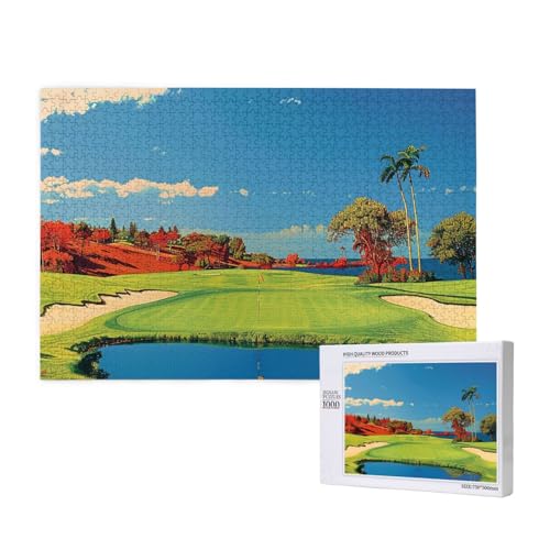 Golf Course 1 Printed Woodblock Puzzle -1000 Pieces (Boxed) Puzzle Education Game - Home Decoration Puzzle von JKSEEPYN