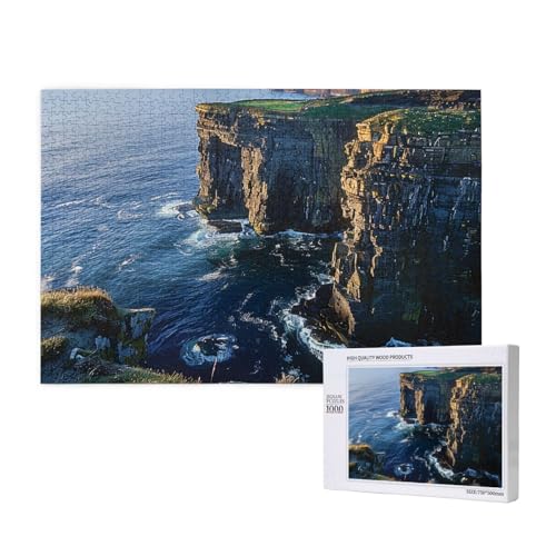 Ireland Outdoors County Clare The Cliffs Printed Woodblock Puzzle -1000 Pieces (Boxed) Puzzle Education Game - Home Decoration Puzzle von JKSEEPYN