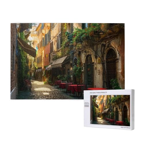 Italienische Alte Straße gedruckt Holzblock Puzzle - 1000 Teile (Boxed) Puzzle Lernspiel - Home Decoration Puzzle von JKSEEPYN