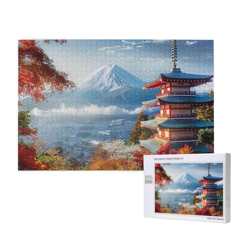 Japan Mount Fuji Landschaft gedruckt Holzblock Puzzle -1000 Teile (Boxed) Puzzle Bildung Spiel - Heimdekoration Puzzle von JKSEEPYN