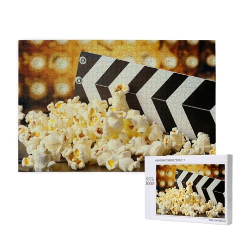 Kinofilm Schindeln und Popcorn gedrucktes Holzblock-Puzzle – 1000 Teile (verpackt) Puzzle Lernspiel – Heimdekoration Puzzle von JKSEEPYN