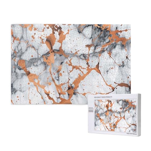 Marble Texture Copper Splatter Printed Woodblock Puzzle -1000 Pieces (Boxed) Puzzle Education Game - Home Decoration Puzzle von JKSEEPYN