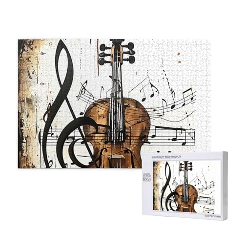 Musik gedruckt Holzblock Puzzle - 1000 Teile (Boxed) Puzzle Bildung Spiel - Home Decoration Puzzle von JKSEEPYN