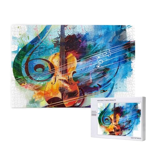 Musikgitarre gedruckt Holzblock Puzzle - 1000 Teile (Boxed) Puzzle Lernspiel - Home Decoration Puzzle von JKSEEPYN