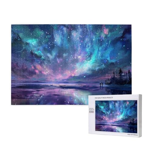 Northern Lights Printed Woodblock Puzzle - 1000 Pieces (Boxed) Puzzle Education Game - Home Decoration Puzzle von JKSEEPYN