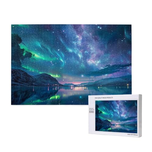 Northern Lights Printed Woodblock Puzzle - 1000 Pieces (Boxed) Puzzle Education Game - Home Decoration Puzzle von JKSEEPYN