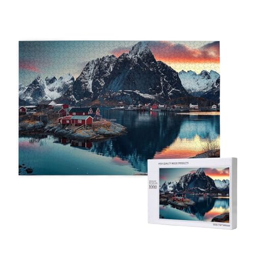 Norwegen Islands Printed Woodblock Puzzle - 1000 Teile (Boxed) Puzzle Education Game - Home Decoration Puzzle von JKSEEPYN