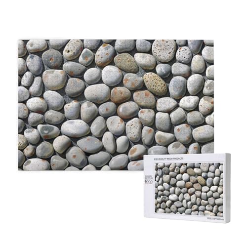 Pebble Stone Printed Woodblock Puzzle -1000 Pieces (Boxed) Puzzle Education Game - Home Decoration Puzzle von JKSEEPYN