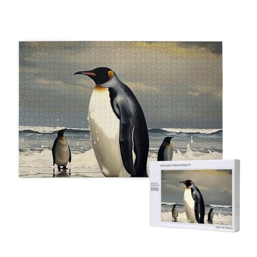 Pinguin gedrucktes Holzblock-Puzzle - 1000 Teile (verpackt) Puzzle Lernspiel - Heimdekoration Puzzle von JKSEEPYN