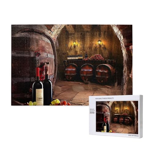 Red Wine Cellar Printed Woodblock Puzzle -1000 Pieces (Boxed) Puzzle Education Game - Home Decoration Puzzle von JKSEEPYN