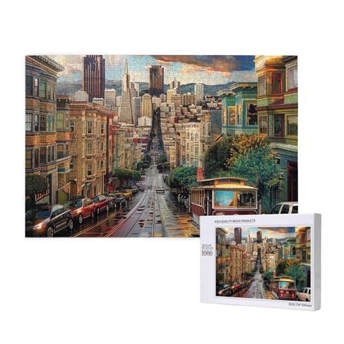 San Francisco Printed Woodblock Puzzle - 1000 Teile (Boxed) Puzzle Education Game - Home Decoration Puzzle von JKSEEPYN