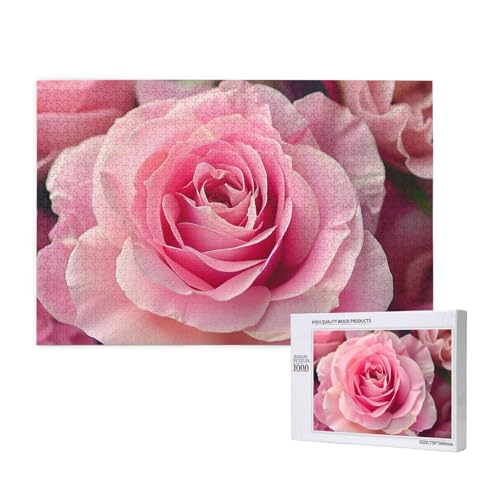 Schöne Rose gedruckt Holzblock Puzzle - 1000 Teile (Boxed) Puzzle Lernspiel - Home Decoration Puzzle von JKSEEPYN