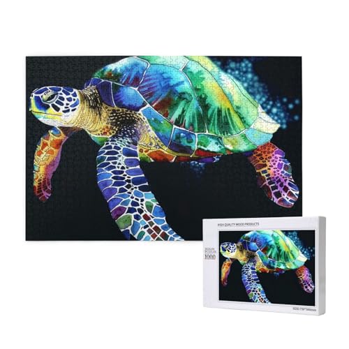 Sea Turtle 1 Printed Woodblock Puzzle -1000 Pieces (Boxed) Puzzle Education Game - Home Decoration Puzzle von JKSEEPYN