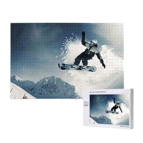 Snowboard Printed Woodblock Puzzle - 1000 Pieces (Boxed) Puzzle Education Game - Home Decoration Puzzle von JKSEEPYN