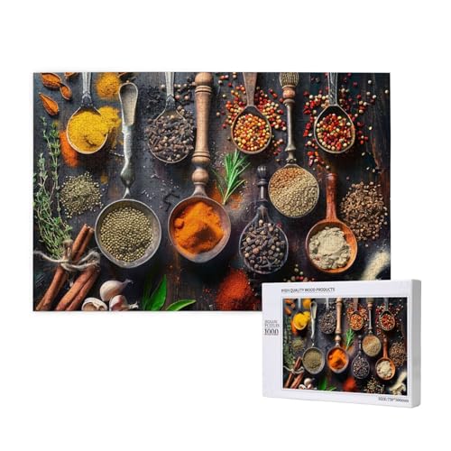 Spices Printed Woodblock Puzzle - 1000 Pieces (Boxed) Puzzle Education Game - Home Decoration Puzzle von JKSEEPYN