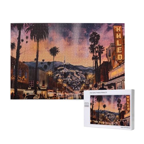 The Old Hollywood Printed Woodblock Puzzle - 1000 Pieces (Boxed) Puzzle Education Game - Home Decoration Puzzle von JKSEEPYN