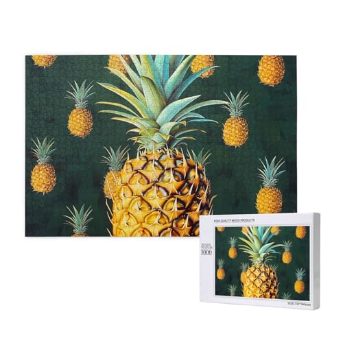 Tropische Frucht Ananas gedruckt Holzblock Puzzle - 1000 Teile (Boxed) Puzzle Lernspiel - Heimdekoration Puzzle von JKSEEPYN