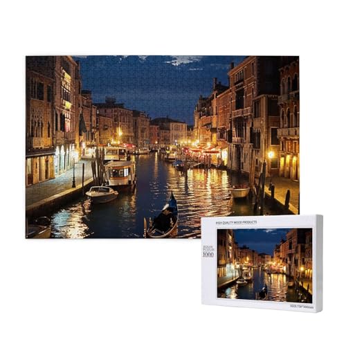 Venice Night Printed Woodblock Puzzle - 1000 Pieces (Boxed) Puzzle Education Game - Home Decoration Puzzle von JKSEEPYN