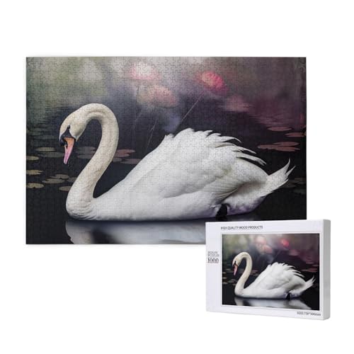 White Swan Printed Woodblock Puzzle - 1000 Pieces (Boxed) Puzzle Education Game - Home Decoration Puzzle von JKSEEPYN