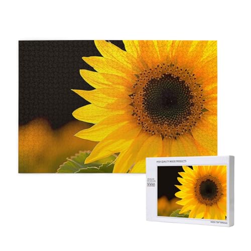 Wild Flower Sunflower Printed Woodblock Puzzle -1000 Pieces (Boxed) Puzzle Education Game - Home Decoration Puzzle von JKSEEPYN