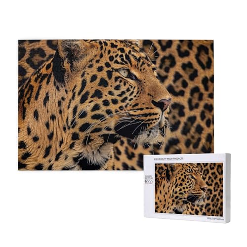 Wild Leopard Animal Printed Woodblock Puzzle -1000 Pieces (Boxed) Puzzle Education Game - Home Decoration Puzzle von JKSEEPYN