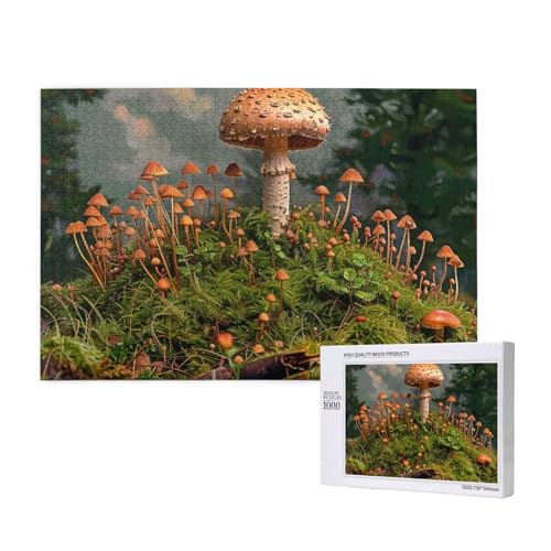 Wild Mushroom Printed Woodblock Puzzle - 1000 Pieces (Boxed) Puzzle Education Game - Home Decoration Puzzle von JKSEEPYN