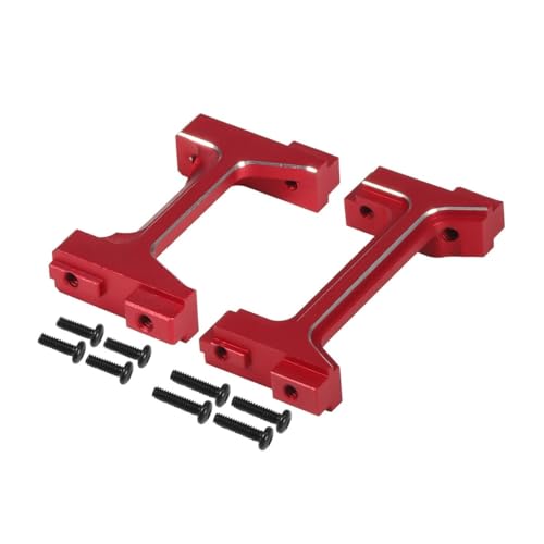 JKYsrUT 5,8 g CNC-Aluminium-Front-Heck-Stoßstangenhalterung, Schutzständer, kompatibel mit 1/18 RC Crawler Car M-Chassis-Upgrade-Teilen(Red) von JKYsrUT