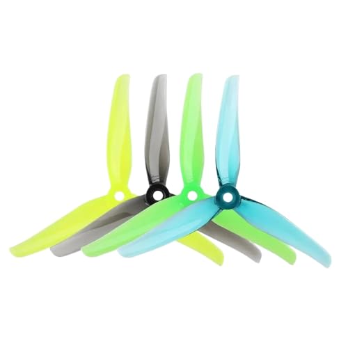 JKYsrUT 6 Paar Tri-Propeller kompatibel mit Nazgul F5 und XING-E 2207 Motor Kompatibel mit 5 Zoll RC FPV Racing Drone 5140 Serie(6pairs F5 Blue) von JKYsrUT