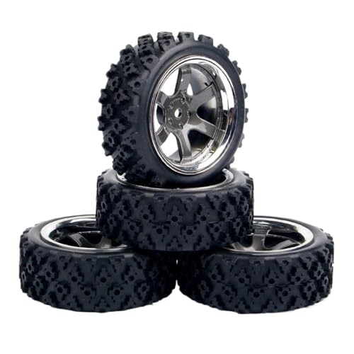 JKYsrUT Offroad-RC-Rallye-Reifen und Felgen im Maßstab 1:10 mit 3 mm Versatz und 12 mm Sechskant, kompatibel mit Rennwagenzubehör von JKYsrUT