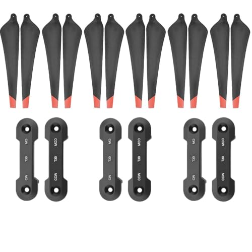 JKYsrUT T30-Propeller 3820s Kohlefaser-Nylon, Faltbarer CW und CCW, kompatibel mit T30-Landwirtschaftsdrohnen-Paddelzubehör(12pcs with clamp) von JKYsrUT