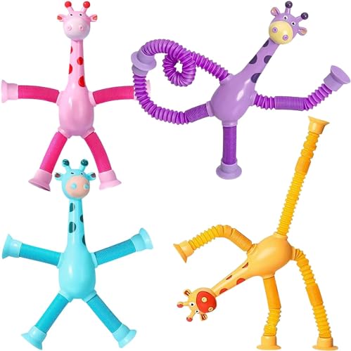 4 Pcs Giraffenspielzeug Giraffe Mit Verschiedenen Formen Druckreduzierendes Teleskoprohr Geeignet für Glas und Metall, in Vier Farben erhältlich ﻿ von JLNGTHONG