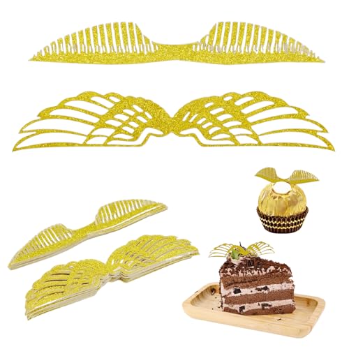 Gold Glitter Flügel 60 Stück Geburtstags Kuchen Deko Goldener Schnatz Dekoration FüR Bonbons Schokolade Hexe Cupcake Topper Kinder Party von JLNGTHONG