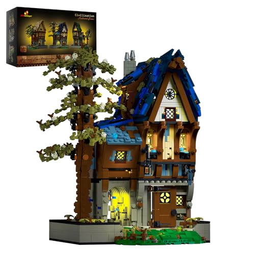 JMBricklayer Medieval Magic House Lighting Building Set 30123 – Retro-LED-Licht-Konstruktionshaus-Baumodell-Set, Sammler-Ausstellungshaus, Ideas Geschenk für Erwachsene und Jugendliche (2095+ Teile) von JMBricklayer