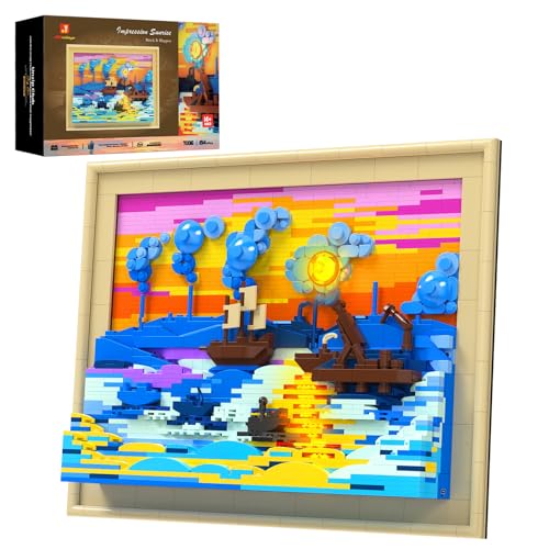 JMBricklayer Art Impression Sunrise Beleuchtungs-Baustein-Set 70016- Meistergemälde-Serie LED Licht BAU Bilder Bausatz 1514 Teile, Kreative Aktivität für Heimbüro-Dekor, Erwachsene und Jugendliche JMBricklayer Art Impression Sunrise Beleuchtungs-Baustein-Set 70016- Meistergemälde-Serie LED Licht BAU Bilder Bausatz 1514 Teile, Kreative Aktivität für Heimbüro-Dekor, Erwachsene und Jugendliche von JMBricklayer